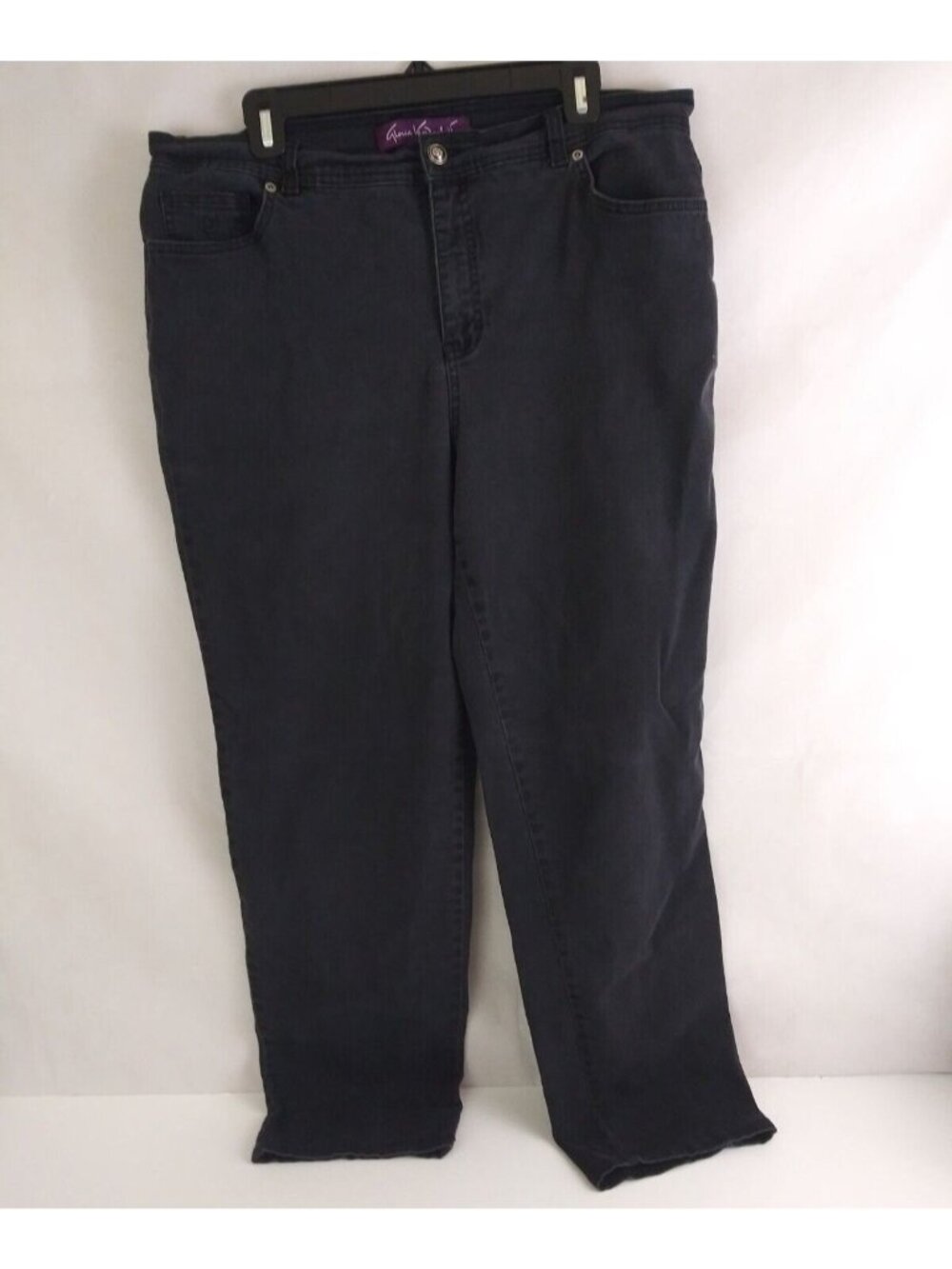Gloria Vanderbilt Mid-Rise Midnight Black Straight Leg Jeans Plus Size 16W